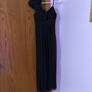 DB Studio Black one Shoulder Ruffle long dress